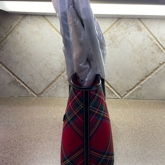 🆕 Dooney & Bourne Tartan Red Plaid Tote Bag - Picture 10 of 15